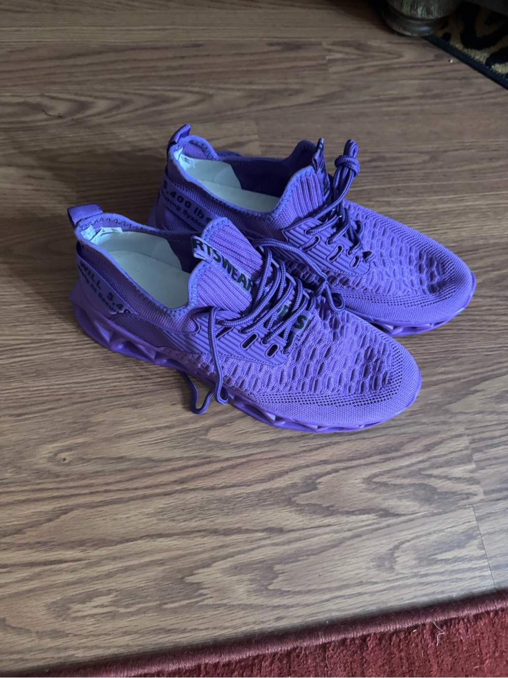 Purple mens Athletic Knit Sneakers